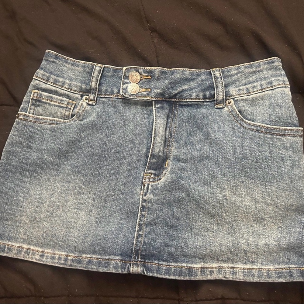 Edikted Blue Denim Mini Skirt